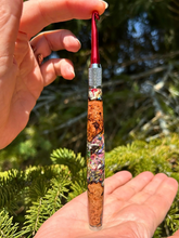 Load image into Gallery viewer, Crochet Handle &amp; Hook Set (Extra Long) - Flower &amp; Feather Speciality Piece
