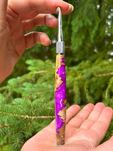Load image into Gallery viewer, Crochet Handle &amp; Hook Set (Extra Long) - Electric Purple
