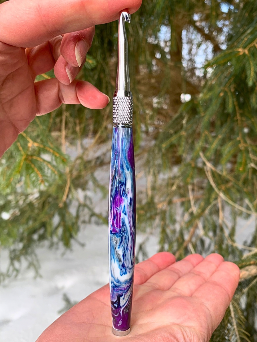 Crochet Handle & Hook Set (Extra Long) - Delphinium