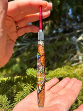 Load image into Gallery viewer, Crochet Handle &amp; Hook Set (Extra Long) - Flower &amp; Feather Speciality Piece

