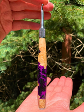 Load image into Gallery viewer, Crochet Handle &amp; Hook Set (Extra Long) - Obsidian Violet
