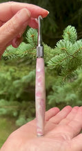 Load and play video in Gallery viewer, Crochet Handle &amp; Hook Set (Extra Long) - Pearly Pink Opal LIMITED EDITION
