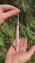 Load and play video in Gallery viewer, Crochet Handle &amp; Hook Set (Extra Long) - Pearly Pink Opal

