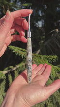 Load and play video in Gallery viewer, Crochet Handle &amp; Hook Set (Extra Long) - Abalone Shimmer
