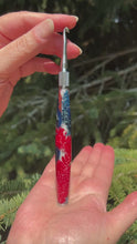 Load and play video in Gallery viewer, Crochet Handle &amp; Hook Set (Extra Long) - Flower and Feather Speciality Piece “Americana”
