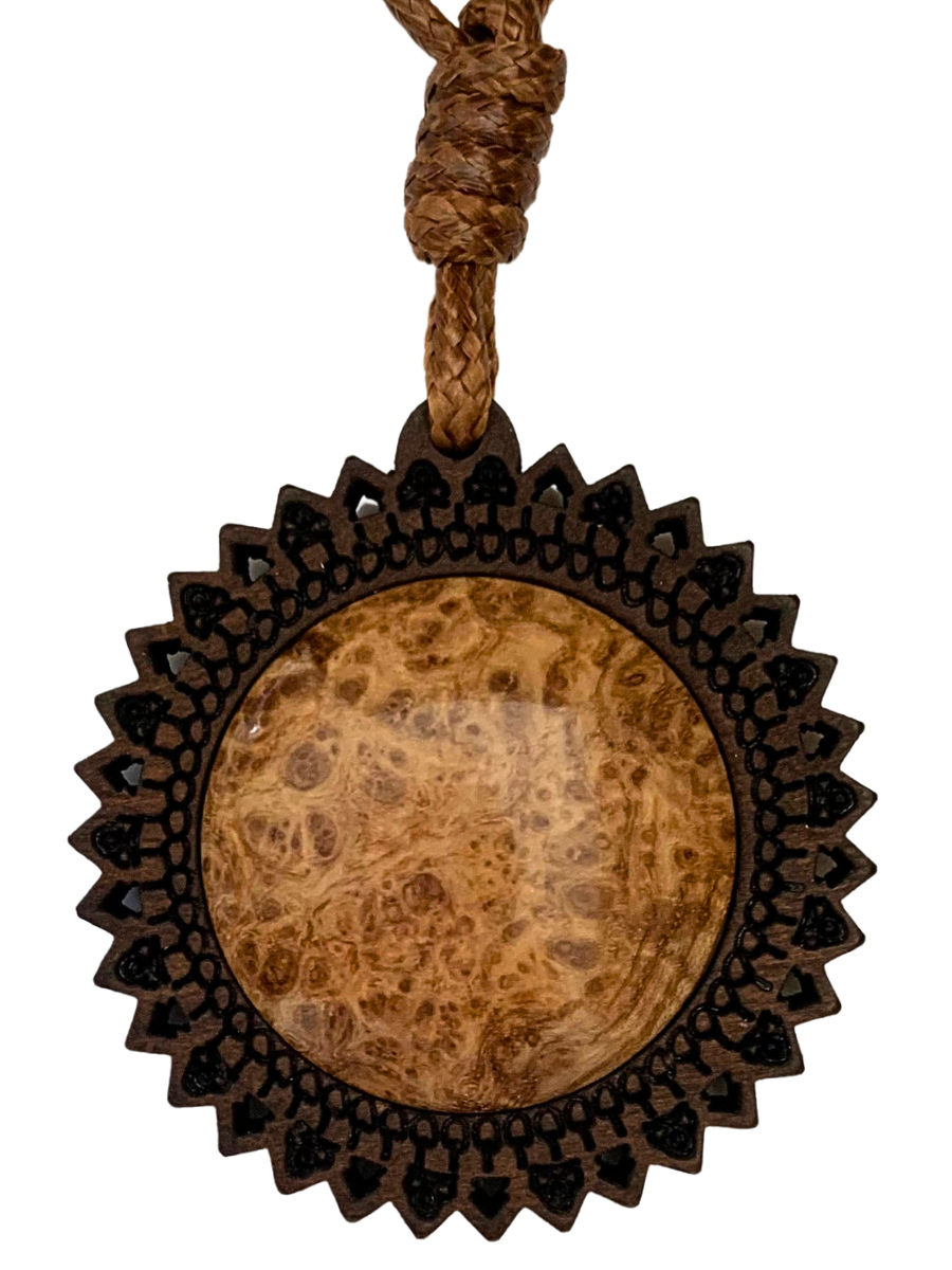 Pendant (WOOD) on Corded Necklace - Maple Burl