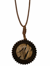 Load image into Gallery viewer, Pendant (WOOD) on Corded Necklace - Spalted Tamarind
