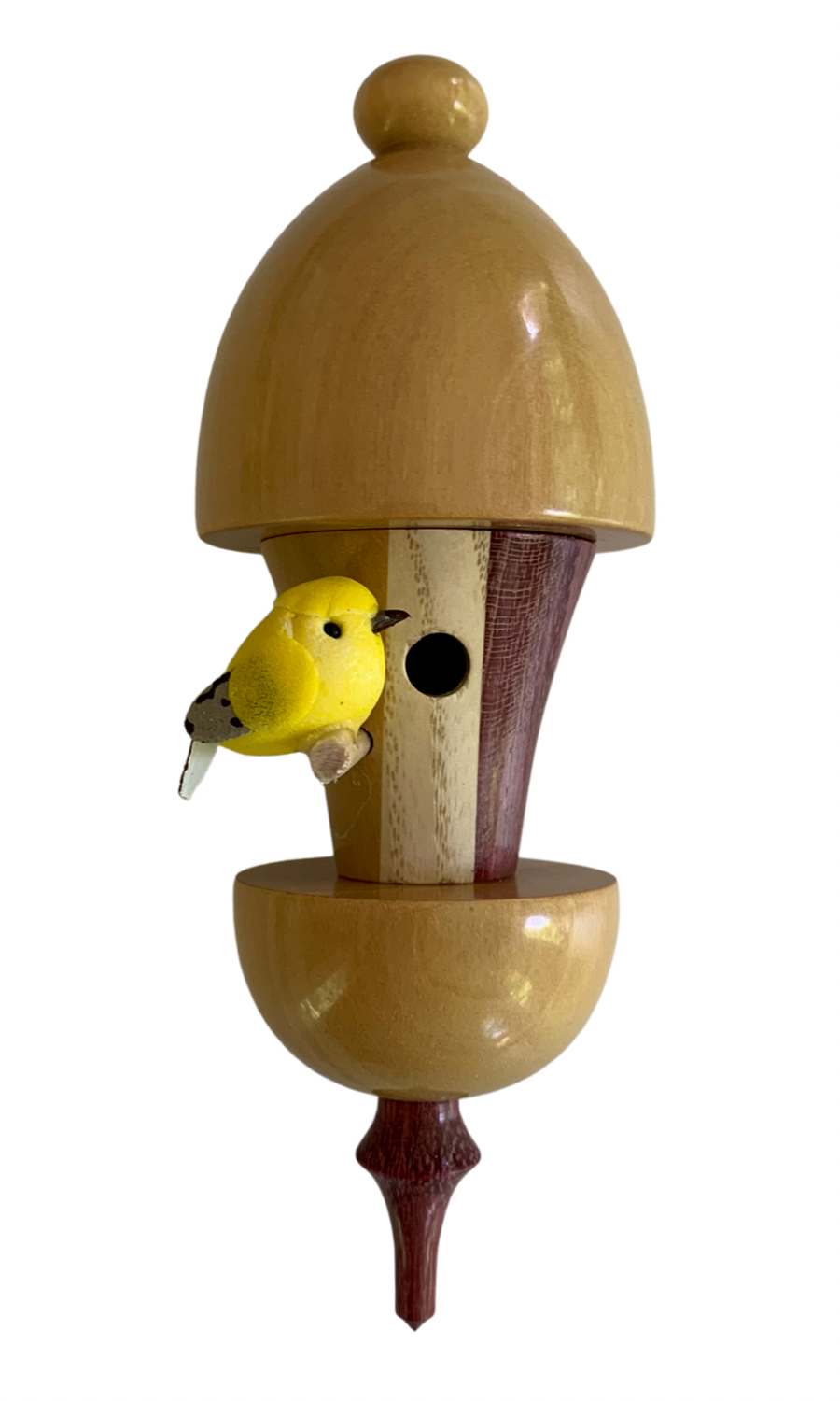 Birdfeeder Birdhouse Ornament - Yellowheart