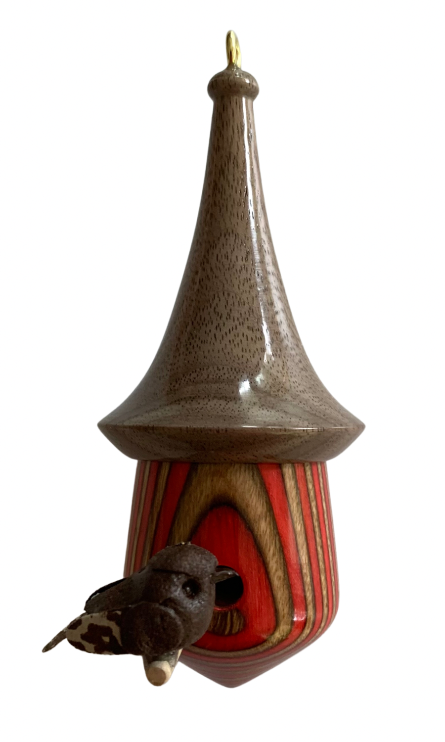 GNOME Birdhouse Ornament -  Red Ruby