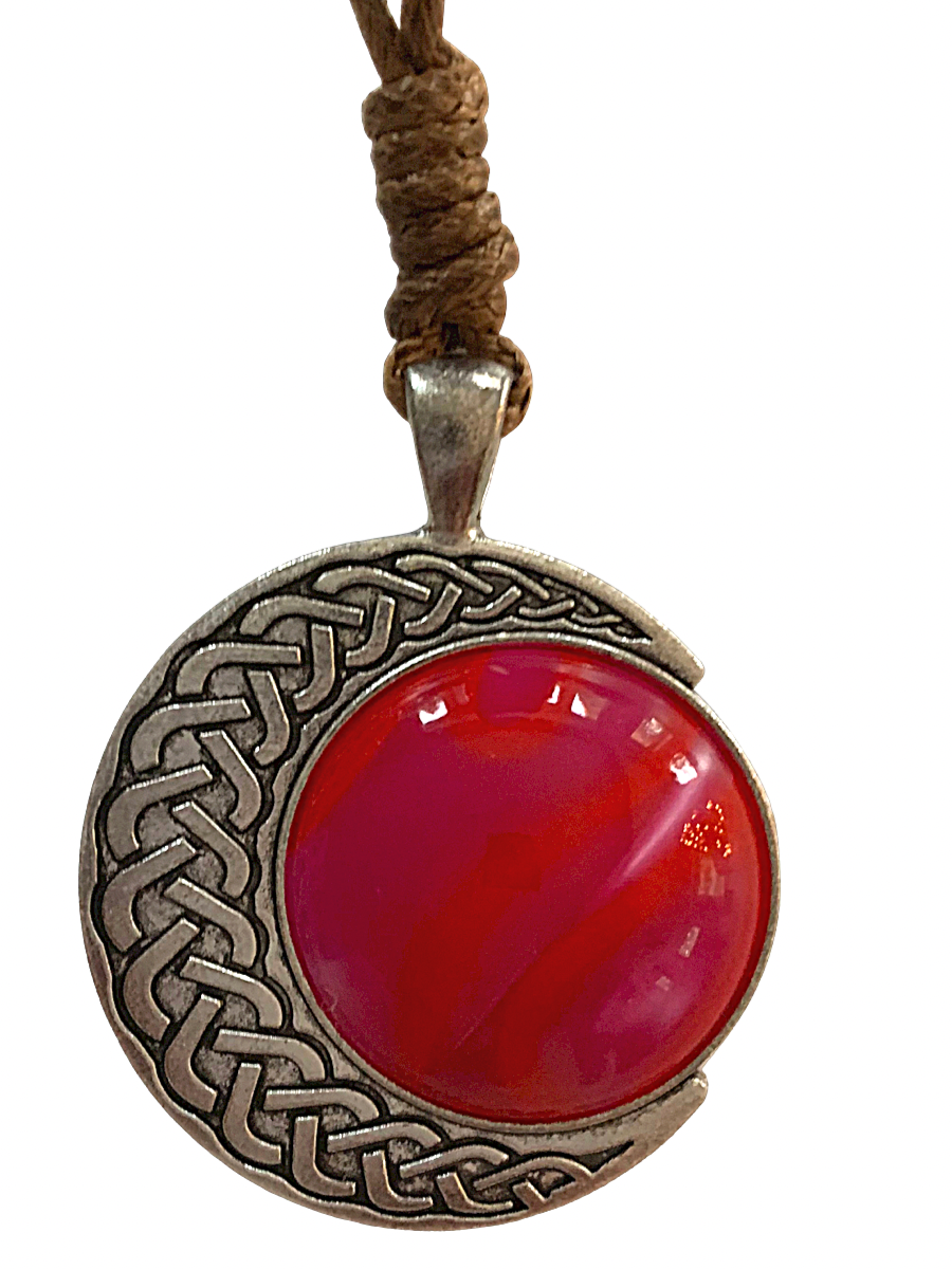 Pendant on Corded Necklace - Red Luscious