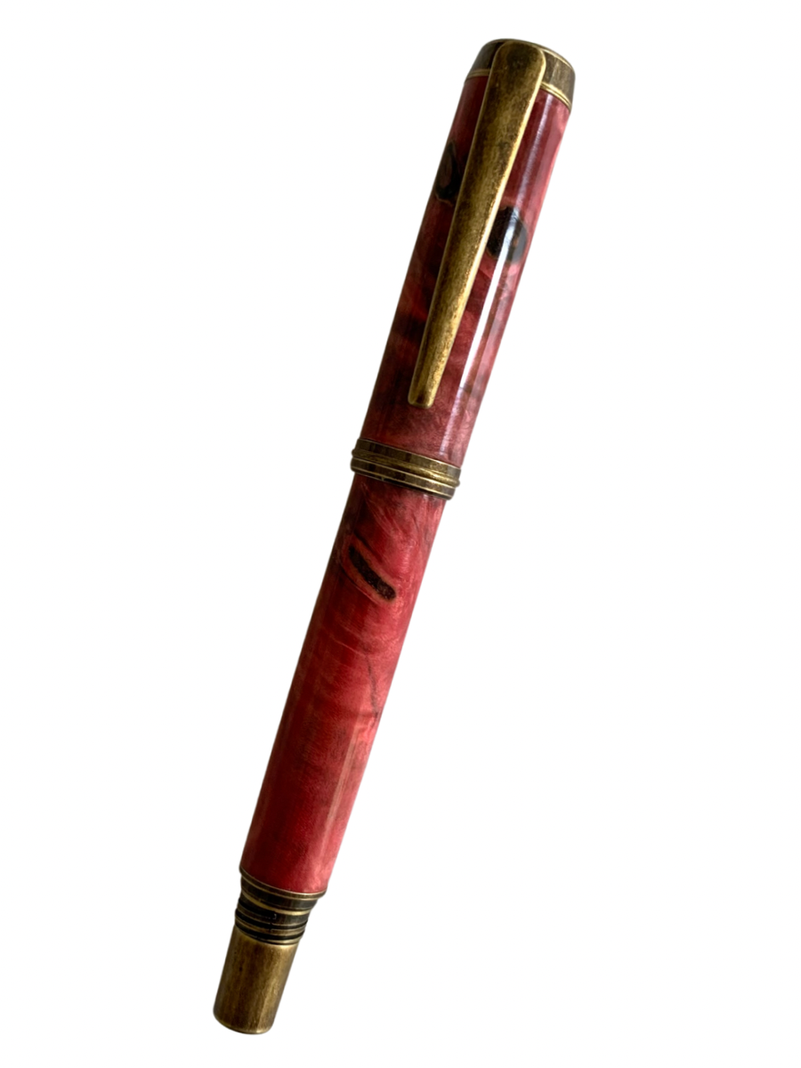 Algonquin Rollerball Pen - Red Buckeye Burl