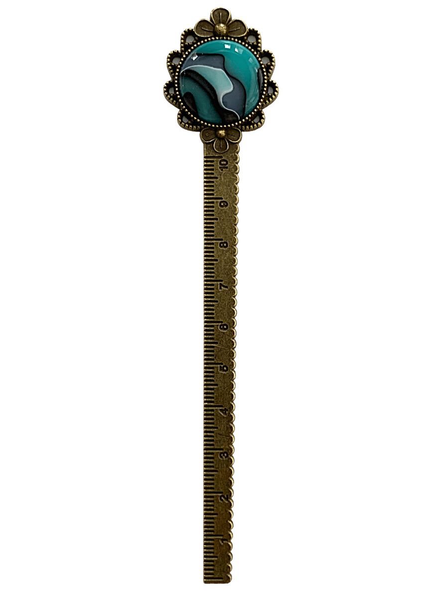 Tree Ruler Bookmrk Ruler (Metric) / Bookmark - New Turquoise Moon – BwA Woodturning